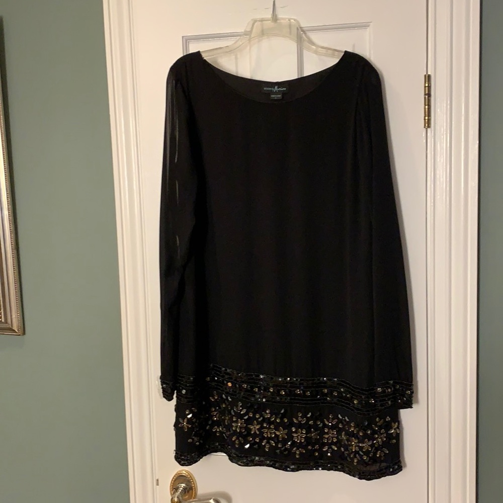 Guess by Marciano black dress with mesh sleeves